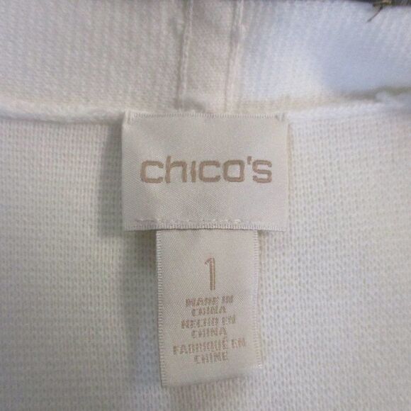 Chico's Faux Leather Pocket Pascale Sweater Size 1 Medium - Picture 5 of 5